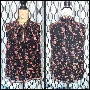 CeCe High Neck Flowy Floral Blouse - Size L